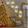 thumbnail image 5 of Christmas Garland For Stairs,Christmas Artificial Swags Xmas The Cordless Pre Lit Stairway Swag Teardrop Trim Wreath Door Stair Garland Christmas Wreath for Outdoor Home Garden Decor (Blue Ribbon), 5 of 5