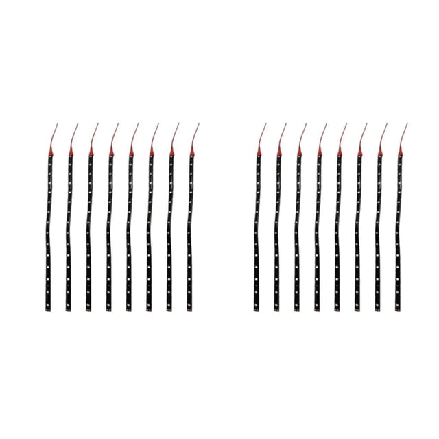Scienceny Tira de luces de ahorro de energía para coche, 8 piezas, cc 12V, alto brillo, cadena de lámpara autoadhesiva, accesorio para Rojo 2piezas