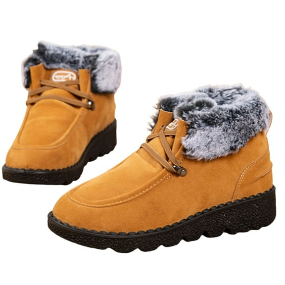 CHICVOMEY Women's Winter Boots with Fur Lining Thermal Snow Boots Waterproof Non-Slip Outdoor Platform Ankle Boots Comfortable & Warm