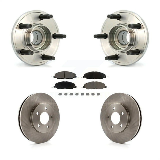 Transit Auto Front Hub Bearing Assembly Disc Brake Rotors and Ceramic Pads Kit for Car Ford Mustang KBB-122244