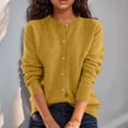 thumbnail image 2 of OIOLOYJM Cardigan Sweaters for Women Spring Casual Open Front Button Down Knit Shirts Long Sleeve Soft Comfy Fashion Outwear Yellow M, 2 of 6