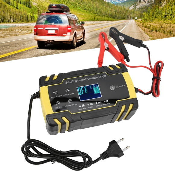 Batería Cargador De Batería Inteligente De 12V/24V Reparación De Pulso De Carga Automática Para Motocicleta De Coche