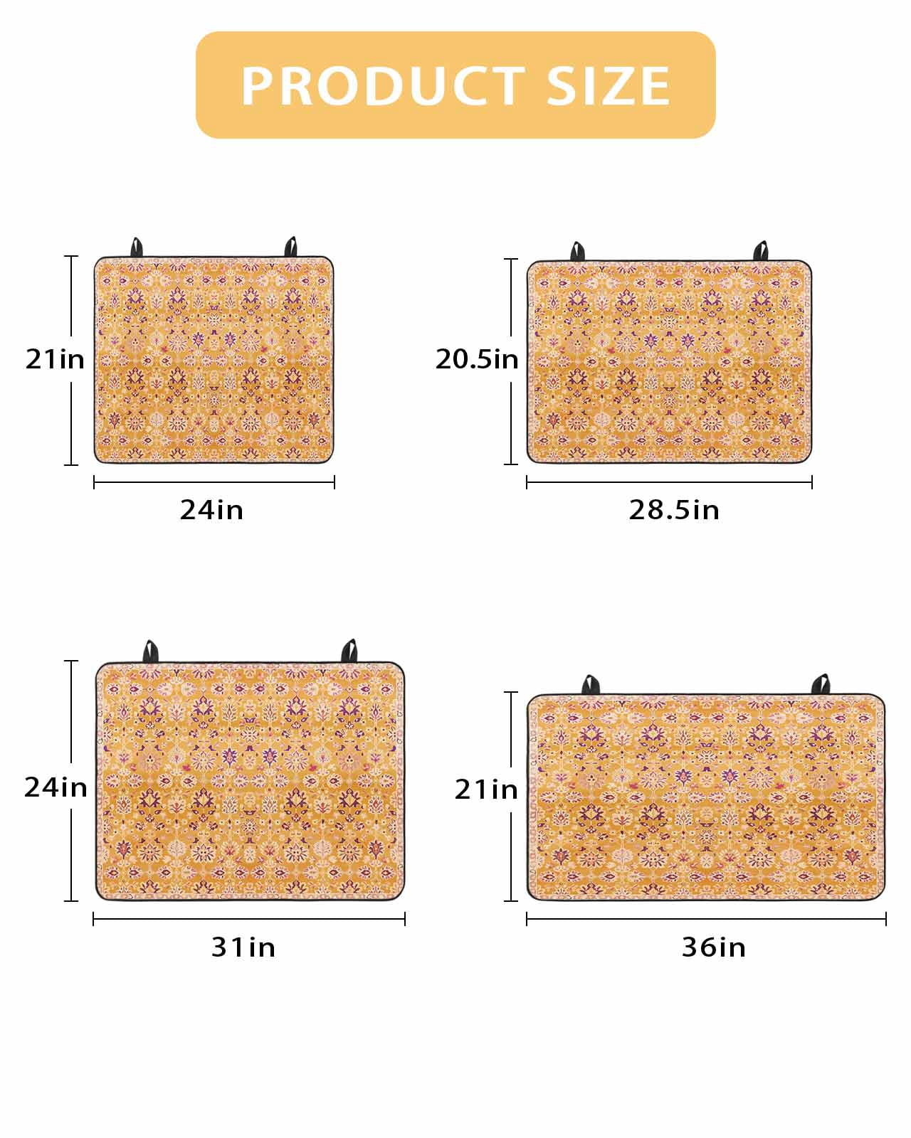 nqOlkjepod Large Induction Cooktop Protector Mat 24"x21", Orange Yellow Boho Stove Top Covers for Electric Stove, Vintage Shabby Abstract Geometric Art Stove Burner Cover Mats, Glass Top Stove Cover