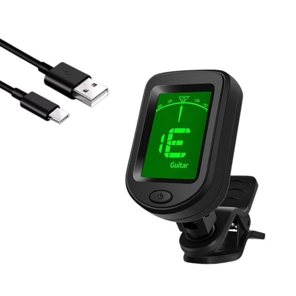 Guitar Tuner Clip on, Digital Electric Tuner with LCD Display, Guitar Capos Metronome Rotatable Musical Instrument Tuner