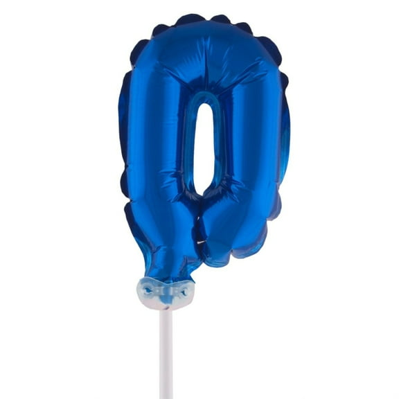 Balloon-Foil-Cake Topper-Number 0-5"-Blue