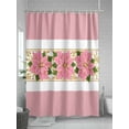 thumbnail image 5 of Pink Poinsettia Shower Curtain Set ，Waterproof Fabric Shower Curtains Christmas Winter Pink Flowers Shower Curtains for Bathroom,Bathroom Decor 72"x72", 5 of 6