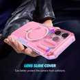 thumbnail image 5 of ELEHOLD Case for iPhone 16 Pro, Graded Drop Protection Magnetic Case with Hidden Kickstand ＆ Camera Cover, Compatible with MagSafe Accessory＆ Wireless Charging,Pink, 5 of 10