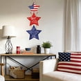 thumbnail image 6 of 4th of July Wreaths Decorations Patriotic Decorations Pentagram Patriotic Wreath Hanging Sign Wooden for Front Door Decorations for Memorial Day Fourth of July Porch Wall Indoor Home Decor, 6 of 7