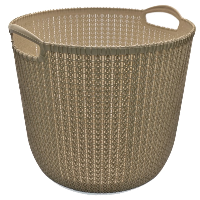 Cesto Para Ropa Organizador Tipo Tejido Plástico Beige