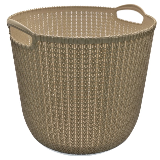 Cesto Para Ropa Organizador Tipo Tejido Plástico Beige