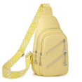 thumbnail image 1 of CHAO Bolso bandolera nuevo y elegante para hombre y mujer, de piel, con orificio para auriculares, con correa ancha, color amarillo, 1 of 5