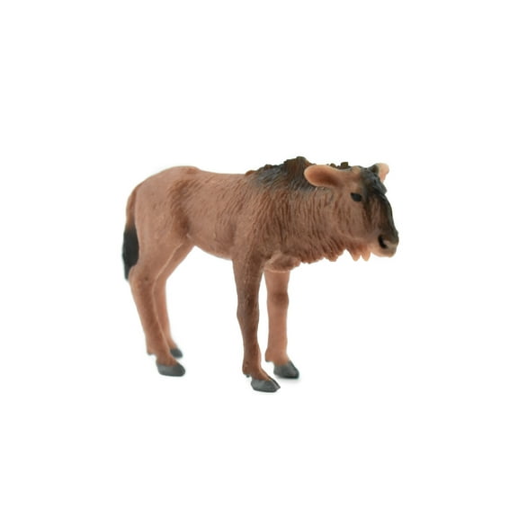 Wildebeest, Baby, Calf, Gnu, Rubber Animal, Hand Painted, Realistic Toy Figure, Model, Replica, Kids, Educational, Gift, 2 1/2" CH179 BB113