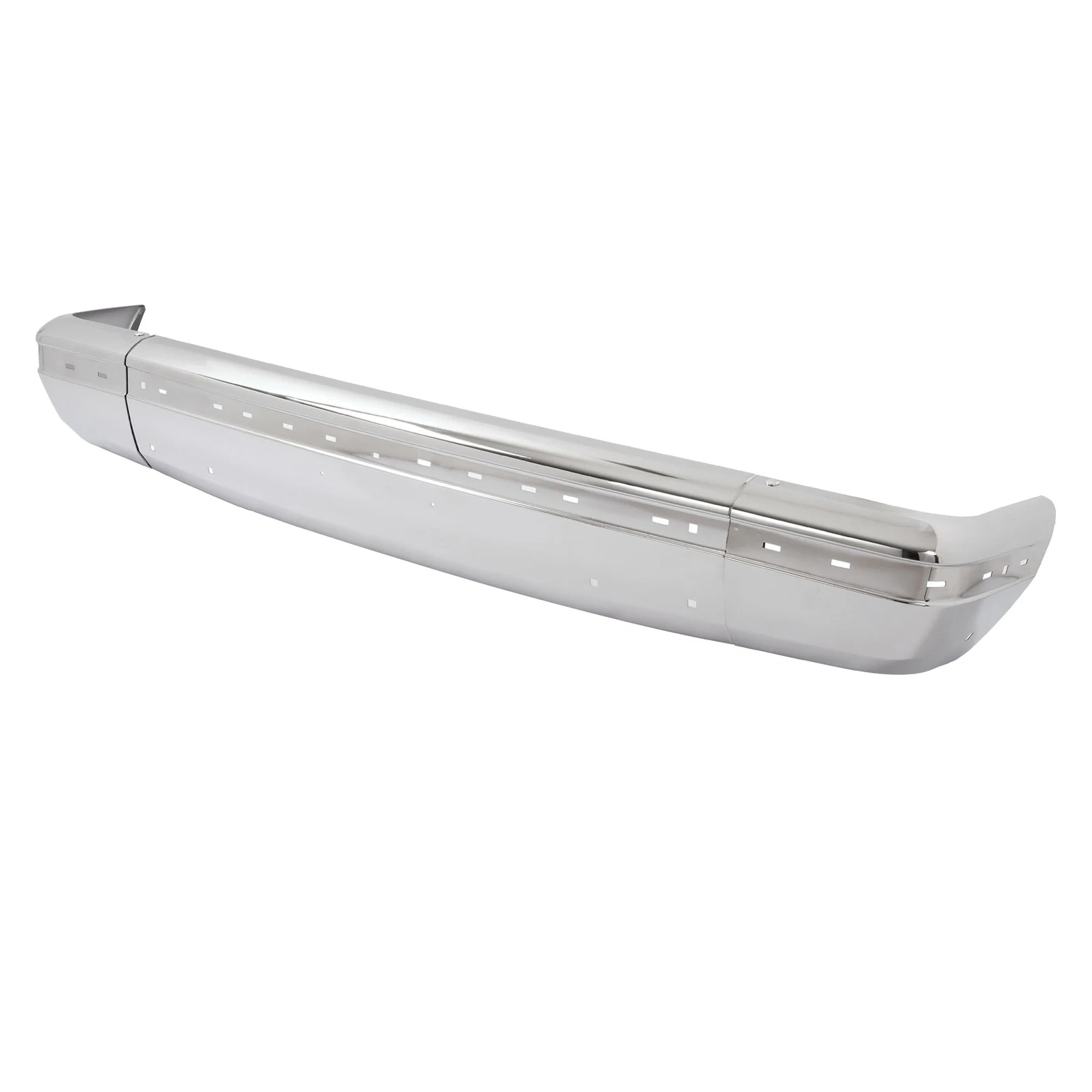 Kojem  Front Bumper for 1987-1991 Ford F-150 F-250 F-350 Steel With Molding Hole Chrome