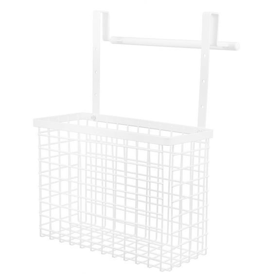 Moluckfu Hanging Door Basket Over Cabinet Door Organizer Stainless Steel Kitchen Daily Use 1Pcs