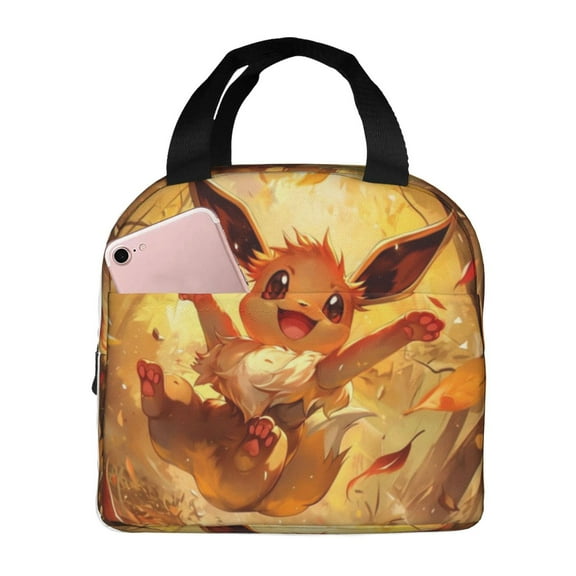 Eevee Lunch Bags Insulated Lunch Box Reusable Cooler Tote Bag with Front Pocket for Women Men Adults Work Picnic Travel 8.5 x 5 x 8 inch