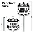 thumbnail image 2 of Caution Hidden Driveway 12 inch X 12 inch Shield Shaped Commercial Grade Plastic Sign with Aluminum Mounting Stake Weather Resistant Made in the USA, 2 of 8