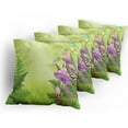 thumbnail image 5 of Ambesonne Landscape Throw Pillow Cover 4 Pack, Mushroom Flower Magic, 18", Green Purple, 5 of 7