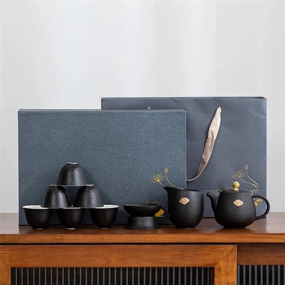 6pc/sSet Ceramic Tea Cup Arabic Espresso Coffee Cup Chinese Kung Fu Clear Tea Water Cups Sets Japanese Tea Bowl Service Gift Box