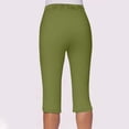 thumbnail image 6 of VV AVEORS Capri Pants For Women Split Side High Waist Casual Athletic Knee Length Summer Pants Casual Sweatpants With Pockets Green L, 6 of 7