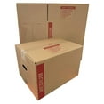 thumbnail image 2 of 25 - Pack Medium Cardboard Moving Boxes 18x14x12 32 ECT With Handles, 2 of 5