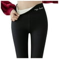 thumbnail image 2 of BKQCNKM Thermal Leggings for Women Ski Pants Women Warm Trousers Thickened Leggings Cold Women's Lamb High Winter Pants and Waist in Wear and Pants Fleece Lined Leggings Women Black L, 2 of 9