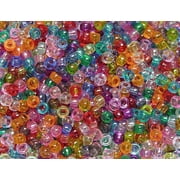 JOLLY STORE Crafts Multi Colors Transparent 7x4mm Mini Pony Beads, 1000pcs
