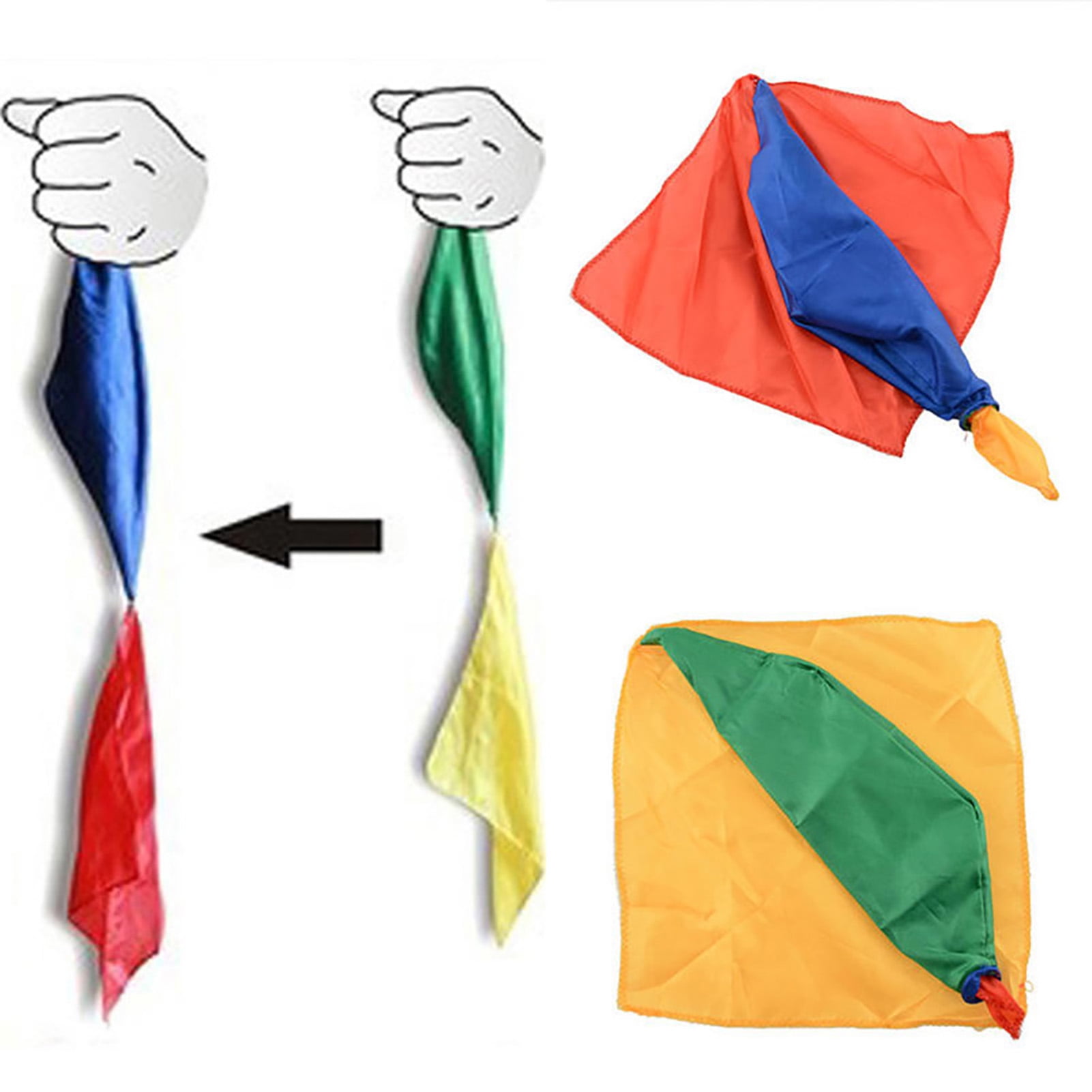 6" YELLOW SILK Scarf Magic Trick Prop Magician Handkerchief Square Thumb Tip Toy 
