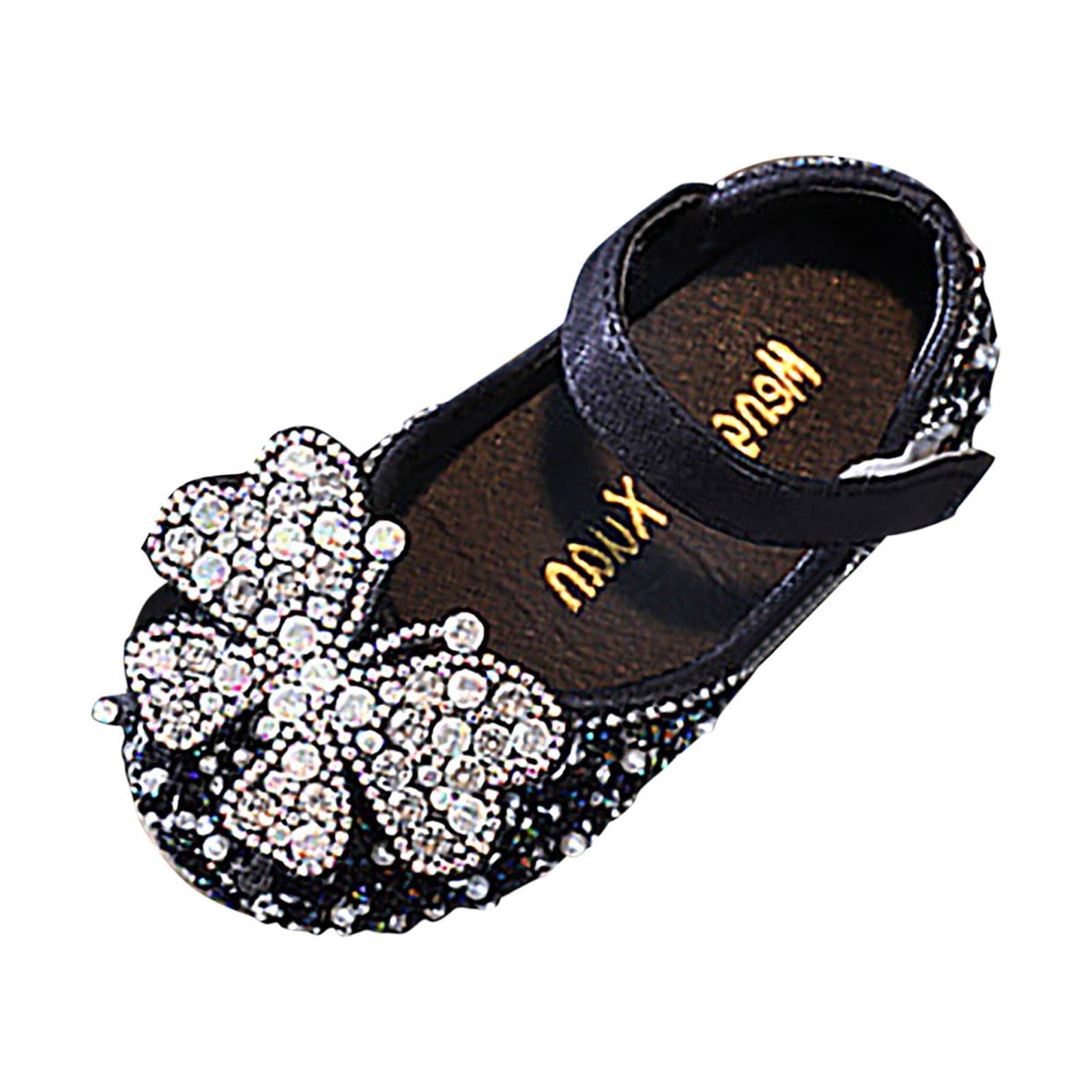 Cathalem Girls Wedding Sandal High Heels Dress Shoes Open Toe Pump Sandals Glitter Party Wedding Shoes Black 32