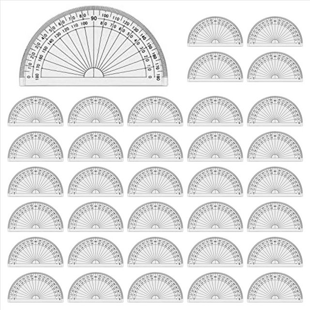 200 Transportadores de Plástico para Matemáticas de 180 Grados, Transportadores A Granel para Aula, Juego de Transportadores para Ingeniería.
