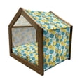 thumbnail image 2 of Geometric Pet House, Aqua and Earth Tones Nested Circles and Dots Interlacing Shapes Repeating Pattern, Outdoor & Indoor Portable Dog Kennel with Pillow and Cover, 5 Sizes, Multicolor, by Ambesonne, 2 of 5