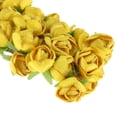 thumbnail image 3 of Flores de camelia de tela de 60 cs para coche de boda, ramillete de dama de honor, broche, corona, materiales de bricolaje Amarillo, 3 of 9