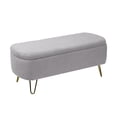 thumbnail image 3 of Storage Ottoman Bench,End of Bed Bench with Large Storage Space and Metal Legs,Upholstered Entryway Bench for Living Room Bedroom End of Bed Entryway,Gray, 3 of 7