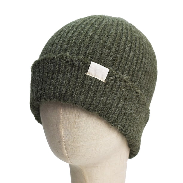 Gorro para niños pequeños, gorros de invierno de punto para bebés y niñas, gorro de lana con agujero simple de punto de Color sólido