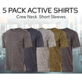 thumbnail image 6 of Mens Active T-Shirt - Quick-Dry Athletic Workout Training Crew Neck Short Sleeve Top 5 Pack, 6 of 7