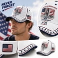 thumbnail image 6 of Vintage Washed Baseball Cap for Men and Women, Adjustable Low Profile Dad Hat, Cotton Curved Brim Casual Outdoor Hat,911 Never Forget, 6 of 7