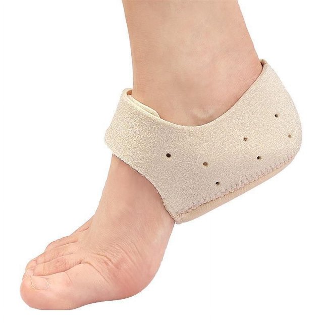Funda de silicona para talón con velcro para talón, transpirable, con orificio para los pies, funda protectora de gel cálido antigrietas