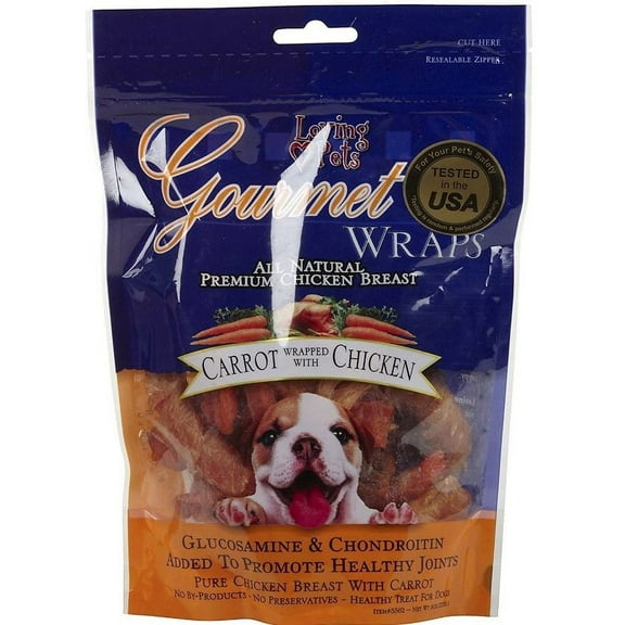 Loving Pets Gourmet Carrot & Chicken Wraps [Dog, Treats Packaged] 6 oz