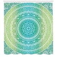 thumbnail image 3 of Ambesonne Mandala Shower Curtain, Ombre Pattern, 69"Wx84"L, Teal Lime and White, 3 of 3