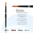 thumbnail image 2 of Creative Mark Beste Golden Taklon Hair Brushes - Watercolor Paint Brushes for Acrylic, Watercolor, Water-Soluble Oil, and Any Wet Paint - Nadel Round - 10, 2 of 7