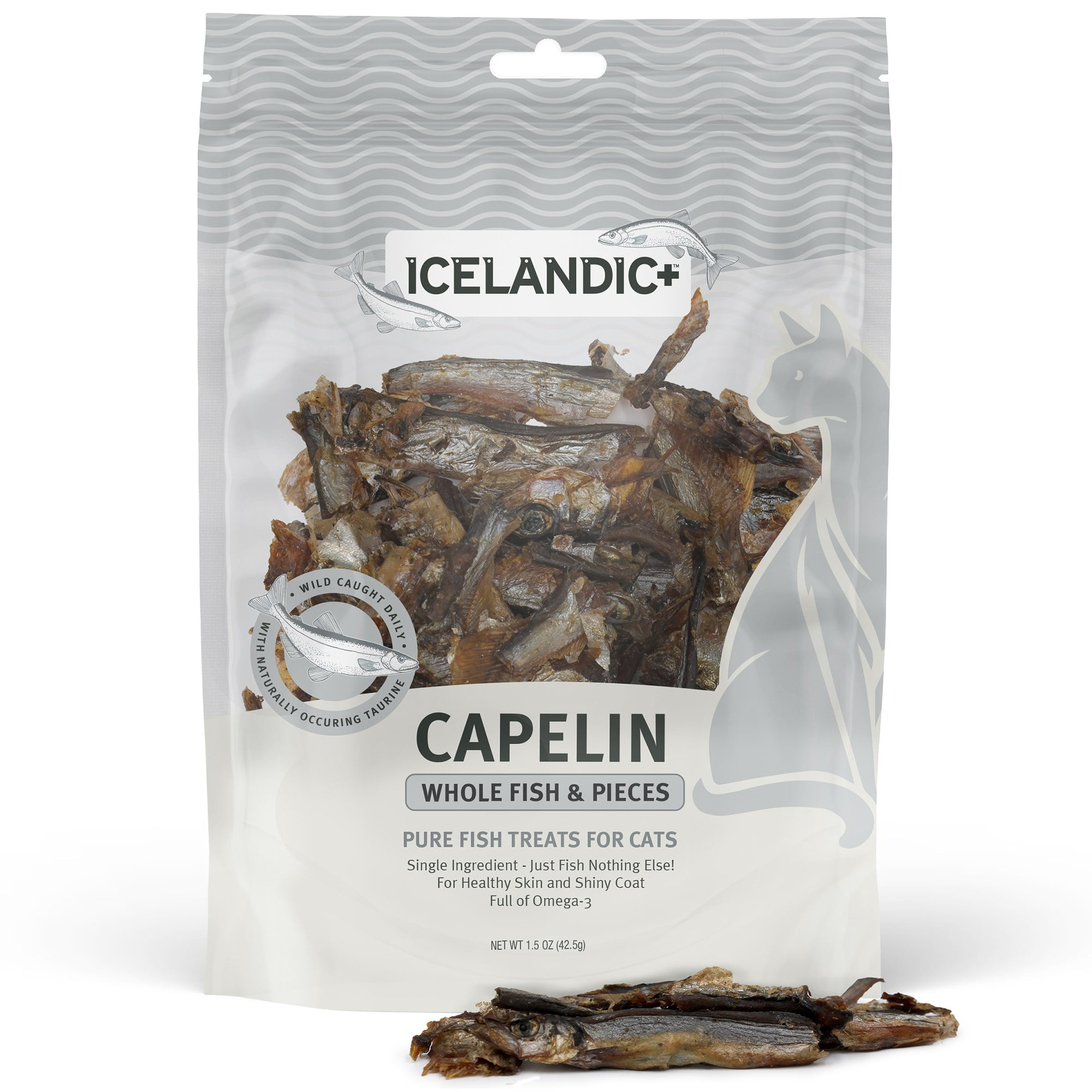 Icelandic Capelin Whole and Pieces Cat Treat 1.5oz Icelandic Capelin Whole and Pieces Cat Treat 1.5oz