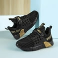 thumbnail image 6 of CAICJ98 Toddler Tennis Shoes Boys Lightweight Walking Shoes Kids Casual Breathable Lace-up Sneakers Boys Gold,1.5(Toddler/Little Kid/Big Kid), 6 of 7