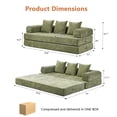 thumbnail image 3 of AOOWOW 82.5” Oversized Double Lounge Chaise,velvet Sofa Bed,Upholstered Boneless Cloud Sofa Deep Seat,No Assembly Required,Green, 3 of 9
