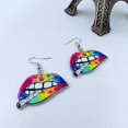thumbnail image 4 of Rainbow Jewelry - Gay Pride Earrings - Rainbow Earrings - Pride Accessories - (The Rainbow Lips & Cig), 4 of 8