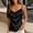 Black, variant on Women Silk Satin Camisole Top Sleeveless Spaghetti Strap Lace Trim Cami Top Tank Top Streewear White