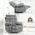 thumbnail image 7 of Massage Rocker Recliner Chair, Swivel Ergonomic Chair for Living Room with Vibrating Massage and Heating Function, Lounge Chair with Rocking Function and Side Pocket, USB Charging Port, 7 of 7