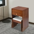 thumbnail image 4 of Black Walnut Density Board 15.8x14.8x28.4 Inch Flip Dressing Table With Mirror Mini Storage Dressing Table, 4 of 10