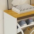 thumbnail image 6 of MONSLIPA Shoe Cabinet with 3 Drawers, Shoe Rack Storage Organizer Cupboard for Entryway, White&Walnut, 6 of 6