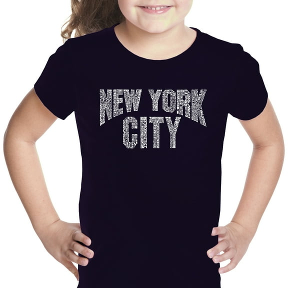 LA Pop Art Girl's Word Art T-shirt - NYC NEIGHBORHOODS