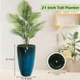 thumbnail image 6 of Bibana 21 inch Tall Planter, Indoor Outdoor Round Planter for Porch, Large Plant Pot with Drainage Hole for Home Garden Front Door, Blue Glossy Round Pots for Plants(set of 2), 6 of 10