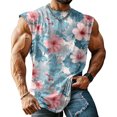 thumbnail image 6 of adaychics Beach Tank Tops for Men Hibiscus Floral Beach Sleeveless T Shirts Summer Tank Tops for Vacation Travel, 6 of 6